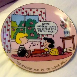 Danbury Mint Peanuts Valentine’s Day collector plate To Know Me is to Love Me